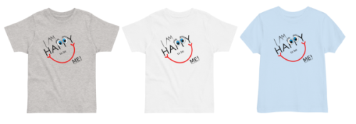 I am happy to be me kids tees