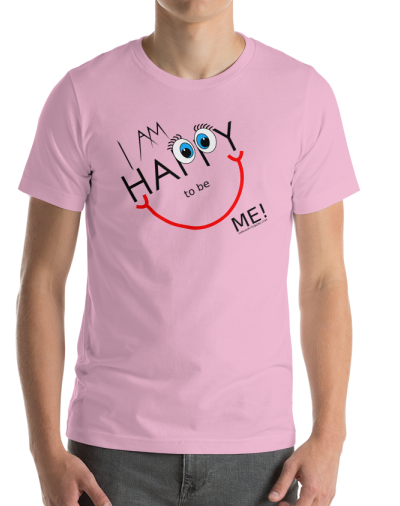 lilac men's i am happy to be me tee