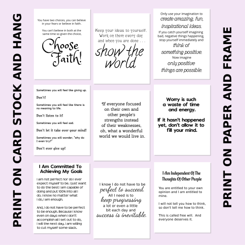 think positive printable posters